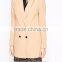 Latest Woven Design Lapel Collar Woman Jacket Fashion Double Breasted Women Blazer