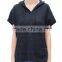 Women's short sleeve speckled cotton/spandex pullover hoodies