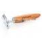 wooden handle safety razor