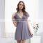 Fashion design soft comfotabel deep V modal sexy see through lace women sleepwear night dress