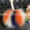 2017 Decoration Accessories Fur Pom Keychain Manufacturers Faux Fox Fur Ball