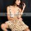 YR165 New Style Leopard Print Luxury Rex Rabbit Fur Cushion Cover
