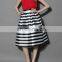 Stripes Full A-line Midi Skirt