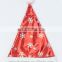 Beautiful Colorful Shinning Fabric Santa Claus Christmas Hat For Children with Jingle Bell And Snowflowers Decor