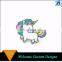 Wholesale Fashion Jewelry Silver Enamel Unicorn Horses Brooch For Promotion Gifts