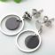 Stainless Steel Fashion Jewelry Women Personalized Round Drop Earrings Silver Color Earring