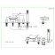 Bathtub LED Deck Mounted Waterfall Widespread Mixer shower Faucet With Hand Shower