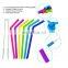 Professional Custom Food grade silicone straw with curved shape