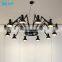 Modern Retractable black wrought Iron spider shape decorative led chandelier pendant light