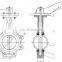 Bundor lug one stem nopin wafer butterfly valve  double wafer low pressure butterfly valve