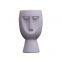 Matte White Modern Simple People Face With Ear Jingdezhen Ceramic Vase For Hotel Soft Decor