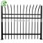 8ft high Security steel black picket fence with curved top
