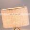 Nightstand Lamp Linen Fabric Shade Desk Lamp Golden Wrought Iron Table Light