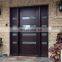 Front entry sample solid wood glass panels pivot door with fixed door design