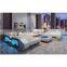 Modern LED Lighting Leather sofa u shaped set sectional sofas