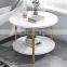 Italian style modern tempered glass top tea table