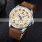 Naviforce 9124 Wholesale Japan Quartz Luxury Watches Men Leather Week Display Waterproof Wristwatches Custom Watch