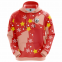 Red Custom Sublimation Hoodie of Christmas Tree Pattern