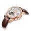 New Luxury Brand Custom Logo Genuine Leather Skeleton Automatic Watch Men Wrist Mechanical Watches