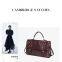 Classical vintage rivet decoration briefcase soft oil wax leather crossbody bag