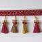 Decorative red and yellow tassel fringe