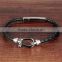 wholesale 316L steel magnetic bracelet leather stainless