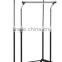 Adjustable Height Metal Clothing Rack, with Two Bars for Garments