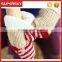 V-379 Handmade cute father christmas stripe cartton winter hand warmer gloves with button mitten glove