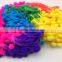 wenzhou kaiyuan space dyeing multicolor pompon fringe colorful pom pom lace