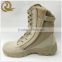 Hot sale khaki leather all leather army military desert boots with zipper