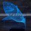 239-Shark Fish Living Shape 3d Optical Illusion Led Lamp Colorful Night Light Decor Desk Lamp Touching For Button