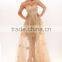 PS-40 Charming Champagne Long Strapless Lace Appliqued Bodice Formal Prom Dress 2016 Latest See Through Vestido Champagne Curto