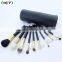 Hot Sell 9pcs Makeup Brush Kit With PU Case Soft Synethtic Hair And Wooden Handle