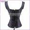 Factory Price Buckle Black OverBust Waistcoat Vests and Corsets Top