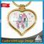 Custom special little deers with heart shape printing key chain rings
