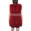 Knit raccoon fur vest new release lapel style fur coat fur vest KZ160004
