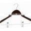 Wooden clothes hanger with clips