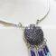 Anti-silver Folk w/ Royal Blue Aqua White Seed Bead Statement Necklace Satellite Chain Necklace 2016 Fashion Style Wholesale