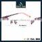 Fashion Design Metal Half-Rim Glasses Frame Women Hollow Pink/Gunmental/Silver/Bronze/Black Frame SM4022