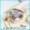Wholesale Golden heart Real Dried Flower Floating Charm Locket Pendant necklace