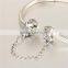 925 Sterling Silver Safety Chains 3A CZ European Safety Chains Fit European Bracelet