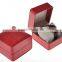Red high-grade PU leather watch packing box custom logo print