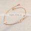 2015 promotional thin chain stainless steel bracelet, charm Roman words stainless steel bracelet for woman/lady
