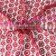 Hot red cotton embroidered fabric, circle design chemical fabric for garment & dress