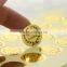 round gold foil label sticker