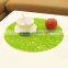 15 inch Round PE Place Mat In Green - Set of 12