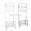 Metal Coat Shoes Storage Shelf Stand Hats Hanger Hook Clothes Rack