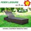 plastic sun lounger chair with colorful cushions