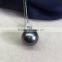 14K 10-11mm Black Tahitian pearl pendant
