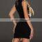 Sexy Club Dress Vestido Summer Patchwork Striped Round Collar Bodycon Dresses Lace Tank Mini Party Dresses For Women